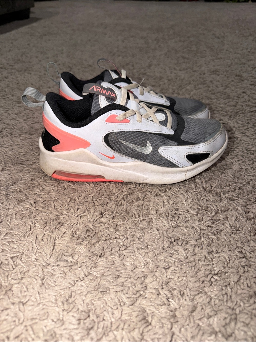 Nike Kids Air Max Sneakers in Gray, Coral & Black